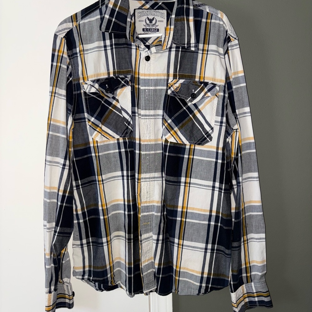 Brixton Black and Yellow Plaid Shirt